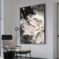 Abstrait noir et blanc 09 par texture de minimalisme d’art de mur de couteau de palette